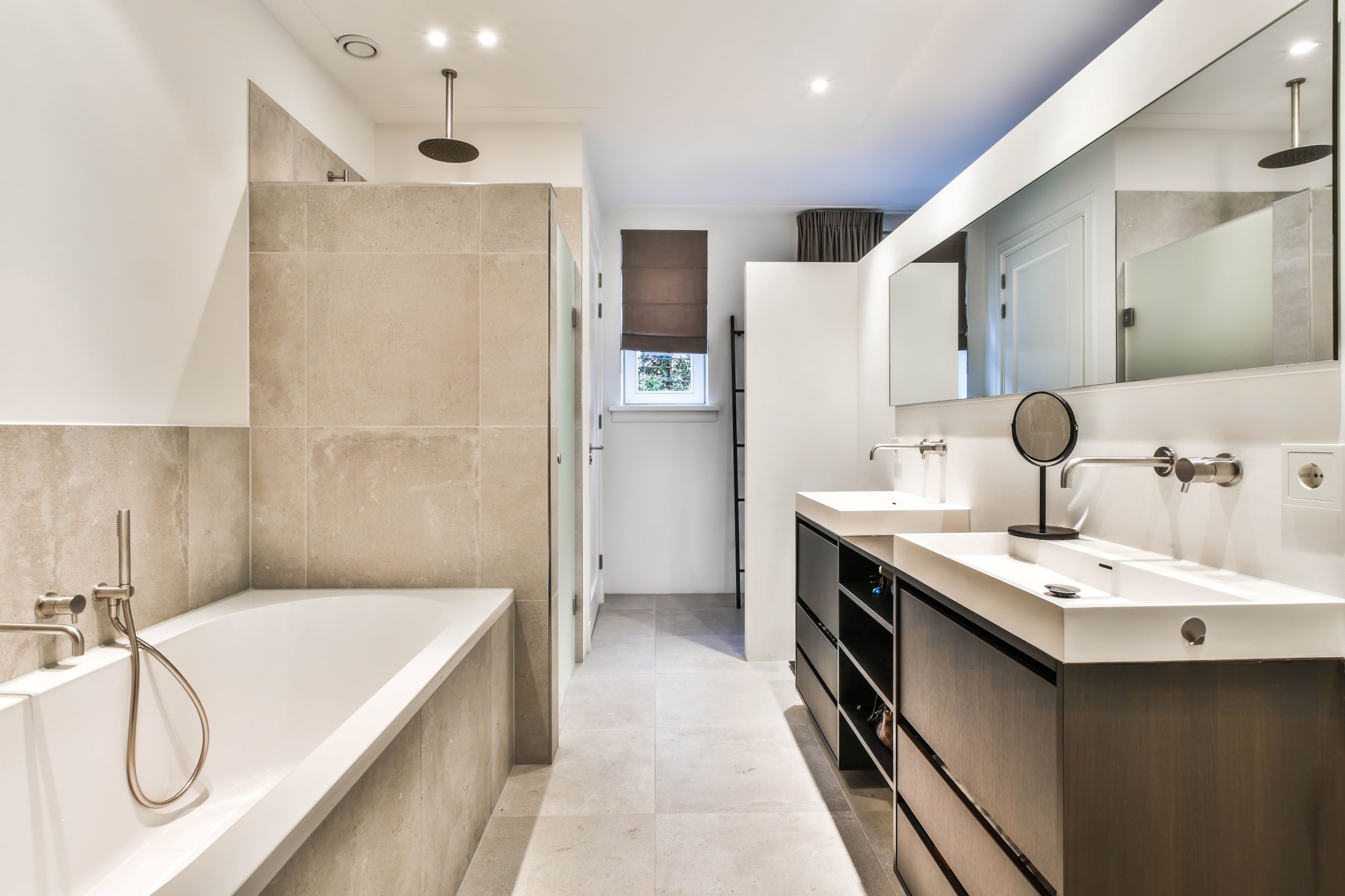 Bathroom remodel featuring tile floor and refreshed fixtures