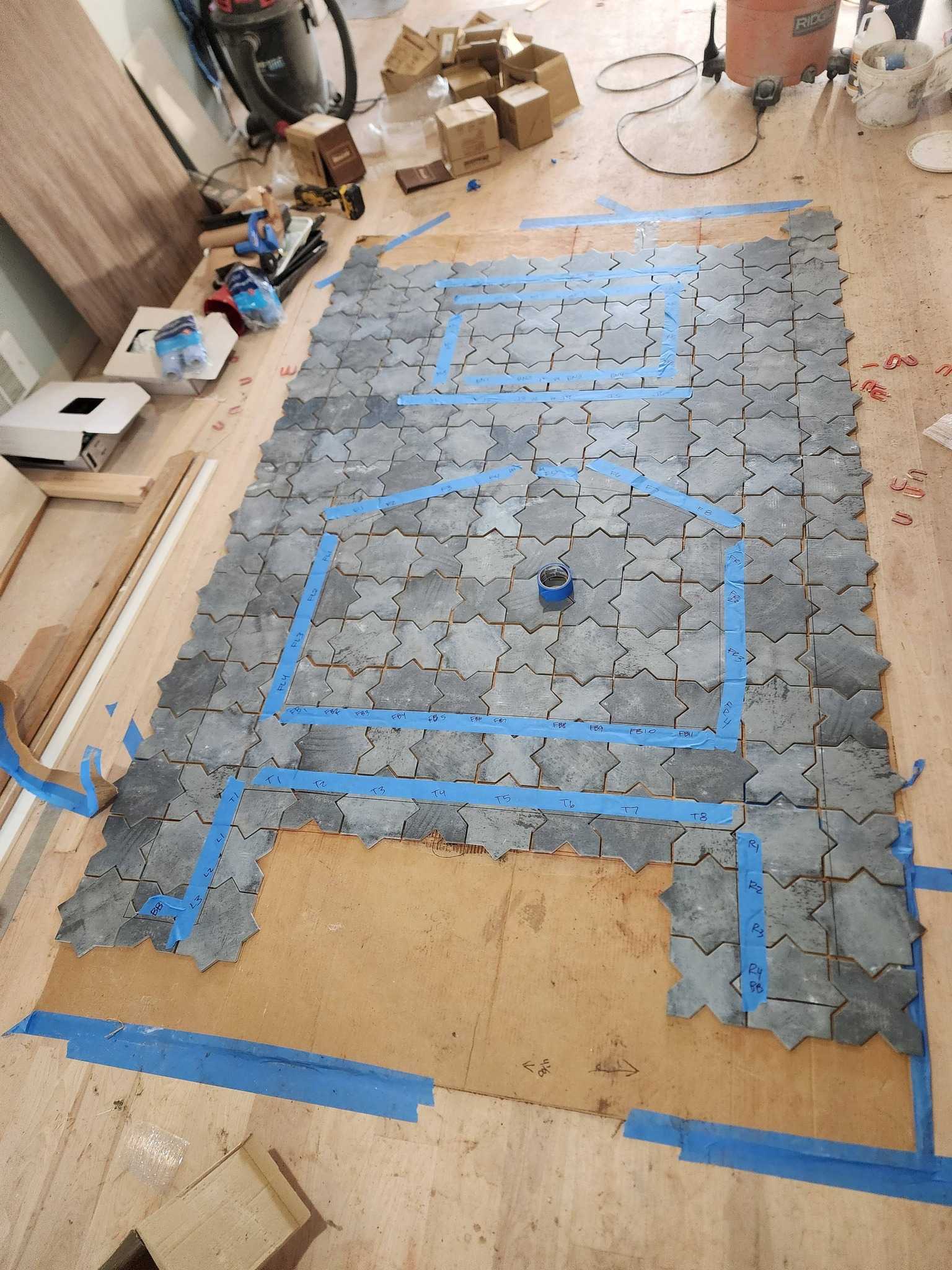 Modern fireplace tile surround in a Coeur d'Alene area living room