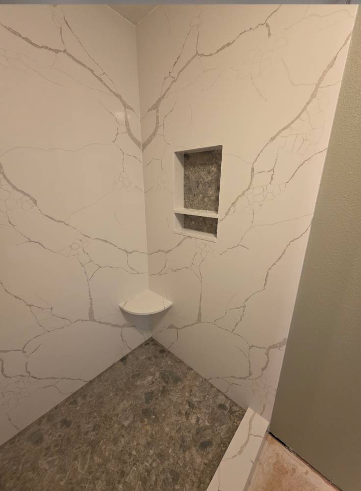 Custom kitchen counter and cabinetry installation